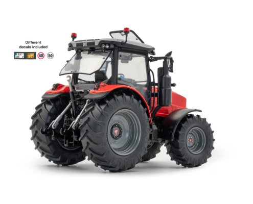 Een rode Same Virtus 135 RVshift miniatuur tractor in schaal 1:32 van het merk Weise Toys